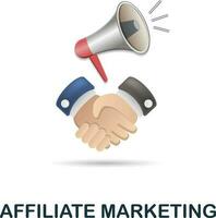 Affiliate Marketing Symbol. 3d Illustration von Affiliate Marketing Sammlung. kreativ Affiliate Marketing 3d Symbol zum Netz Design, Vorlagen, Infografiken und Mehr vektor