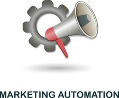 Marketing Automatisierung Symbol. 3d Illustration von Kunde Beziehung Sammlung. kreativ Marketing Automatisierung 3d Symbol zum Netz Design, Vorlagen, Infografiken und Mehr vektor