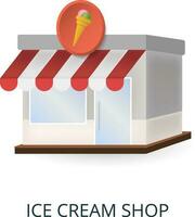 Eis Sahne Geschäft Symbol. 3d Illustration von klein Geschäft Sammlung. kreativ Eis Sahne Geschäft 3d Symbol zum Netz Design, Vorlagen, Infografiken und Mehr vektor