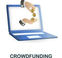 Crowdfunding Symbol. 3d Illustration von Crowdfunding Sammlung. kreativ Crowdfunding 3d Symbol zum Netz Design, Vorlagen, Infografiken und Mehr vektor