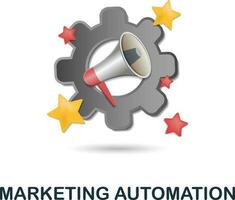 Marketing Automatisierung Symbol. 3d Illustration von Inhalt Marketing Sammlung. kreativ Marketing Automatisierung 3d Symbol zum Netz Design, Vorlagen, Infografiken und Mehr vektor