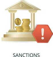 Sanktionen Symbol. 3d Illustration von wirtschaftlich Krise Sammlung. kreativ Sanktionen 3d Symbol zum Netz Design, Vorlagen, Infografiken und Mehr vektor
