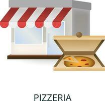 Pizzeria Symbol. 3d Illustration von klein Geschäft Sammlung. kreativ Pizzeria 3d Symbol zum Netz Design, Vorlagen, Infografiken und Mehr vektor