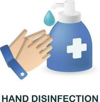 hand desinfektion ikon. 3d illustration från rengöring samling. kreativ hand desinfektion 3d ikon för webb design, mallar, infographics och Mer vektor