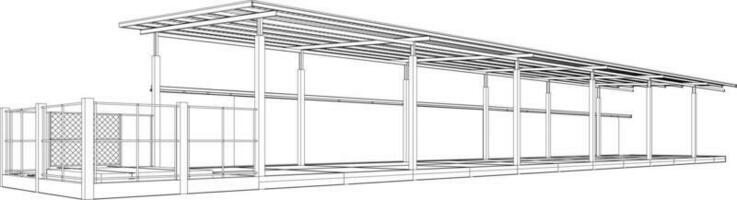 3d illustration av byggnad projekt vektor