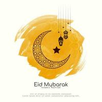 eid Mubarak kulturell Muslim Festival islamisch Hintergrund Design vektor