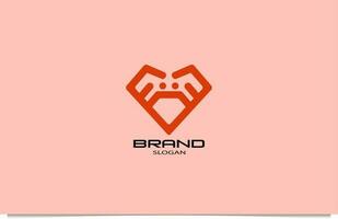 krabba logotyp mall tillverkad i hjärta eller diamant form med enkel stil lämplig för olika industrier sådan som mat, restaurang och andra vektor