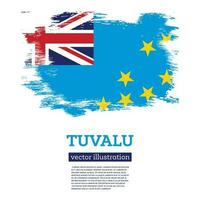 Tuvalu Flagge mit Bürste Schläge. Unabhängigkeit Tag. vektor