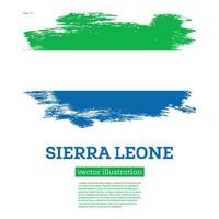 sierra leone flagga med borsta slag. oberoende dag. vektor