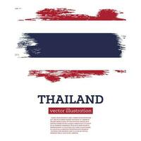 Thailand Flagge mit Bürste Schläge. Unabhängigkeit Tag. vektor