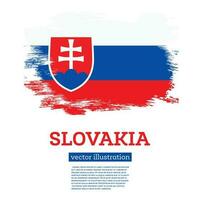 slovakia flagga med borsta slag. oberoende dag. vektor