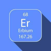 Erbium Symbol mit lange Schatten Design. chemisch Element von das periodisch Tisch. Vektor Illustration.