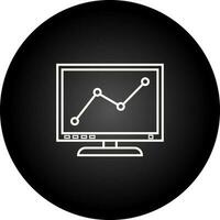 Bildschirmvektorsymbol für Diagrammlinie vektor