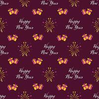glücklich Neu Jahr Thema nahtlos Muster Hintergrund im dunkel Rosa Farbe. vektor