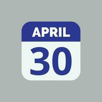 april 30 kalender datum vektor