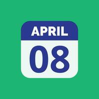 April 8 Kalender Datum vektor