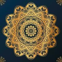 Luxus Zier Mandala Hintergrund im Gold Farbe vektor