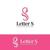 första brev logotyp vektor design s form skön kvinna silhuett, hudvård logotyp, spa logotyp, hälsa logotyp