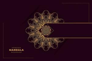 Luxus Mandala Gold Farbe Hintergrund, dekorativ mit ein elegant Mandala Design, Luxus Mandala islamisch Hintergrund mit Arabeske Muster, Zier Hintergrund vektor