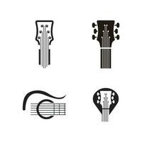 Gitarren-Logo-Design-Ikone und Symbolvektor vektor