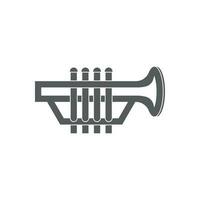 musikalisk instrument enkel ikon trumpet för jazz musik vektor