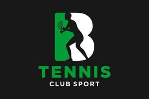 Vektor Initialen Brief b mit Tennis kreativ geometrisch modern Logo Design.