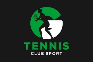 Vektor Initialen Brief G mit Tennis kreativ geometrisch modern Logo Design.