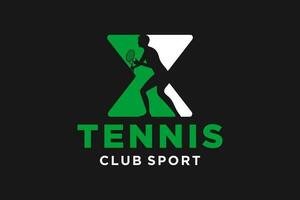 Vektor Initialen Brief x mit Tennis kreativ geometrisch modern Logo Design.