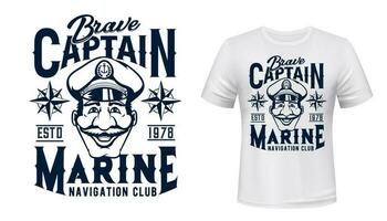 Marine Kapitän T-Shirt Vektor drucken Vorlage