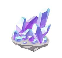 magi kristall, lila pärla sten vektor mineral ikon