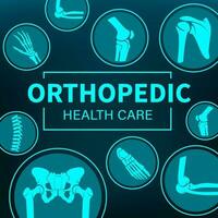ortopedi medicin, lederna behandling, röntgenstråle affisch vektor
