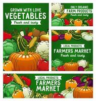 grönsaker vektor affischer, jordbrukare marknadsföra grönsaker