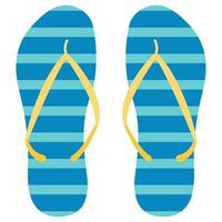 Sommer- Blau gestreift Flip Flops. Vektor eben Illustration