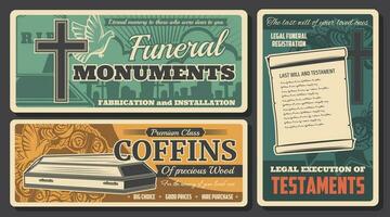 begravning service, begravning kistor, vila i frid monument vektor