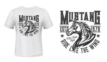 wild Mustang Hengst T-Shirt Vektor drucken Attrappe, Lehrmodell, Simulation