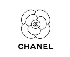 chanel symbol logotyp varumärke kläder med namn svart design mode vektor illustration