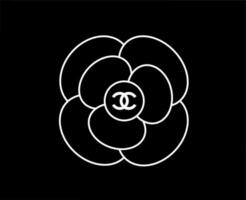 chanel varumärke symbol logotyp kläder vit design mode vektor illustration med svart bakgrund