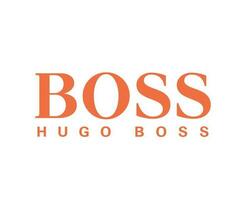 Hugo Boss Marke Kleider Logo Symbol Orange Design Sportkleidung Mode Vektor Illustration