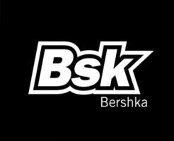 bershka bsk varumärke kläder logotyp symbol vit design sportkläder mode vektor illustration med svart bakgrund