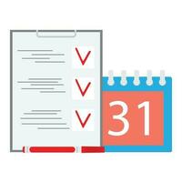 deadline uppgift. kalender och lista. företag begrepp vektor