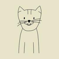 Porträt von ein glücklich komisch Katze im Gekritzel Stil. Vektor Illustration
