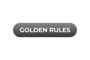 golden Regeln Taste. Rede Blase, Banner Etikette golden Regeln vektor