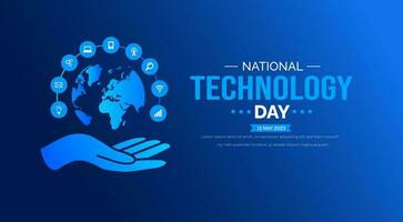 nationell teknologi dag bakgrund eller baner design mall berömd i 11 Maj. vektor