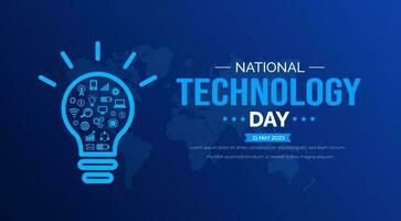 National Technologie Tag Hintergrund oder Banner Design Vorlage gefeiert im 11 dürfen. vektor