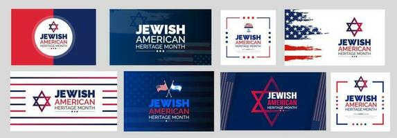 jewish amerikan arv månad bakgrund eller baner design mall uppsättning berömd i Maj vektor