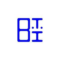 bti brev logotyp kreativ design med vektor grafisk, bti enkel och modern logotyp.
