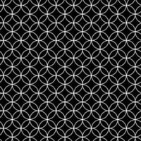 abstrakt sömlös geometrisk vit blomma mönster med svart bg. vektor