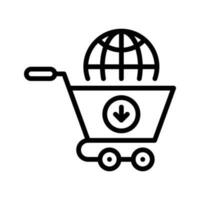 E-Commerce Vektor Gliederung Symbol. einfach Lager Illustration Lager