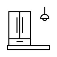 kylskåp vektor översikt ikon . enkel stock illustration stock