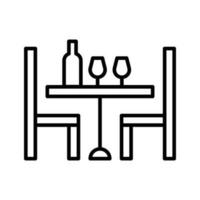 Essen Tabelle Vektor Gliederung Symbol . einfach Lager Illustration Lager